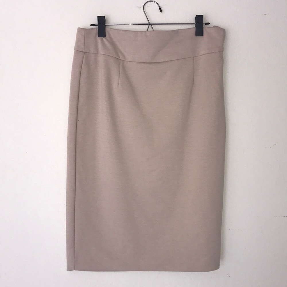 Khaki midi pencil skirt